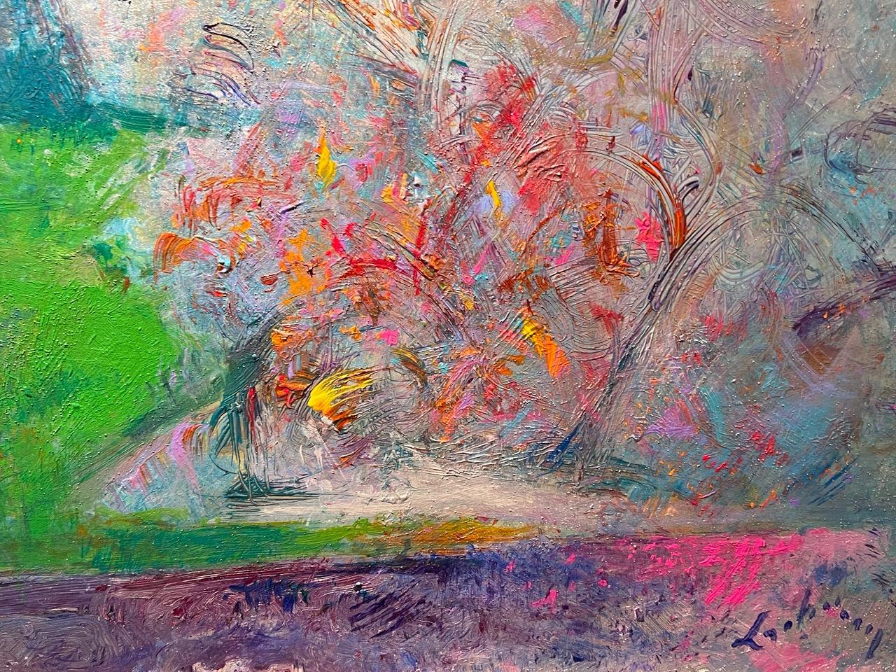 In Love And Sleep She Lay, Abstract Expressionist Landscape - Contemporary Painting by Al Lachman 