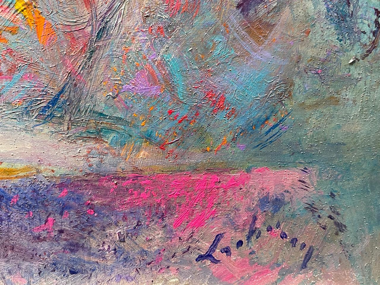 In Love And Sleep She Lay, Abstract Expressionist Landscape - Blue Abstract Painting by Al Lachman 