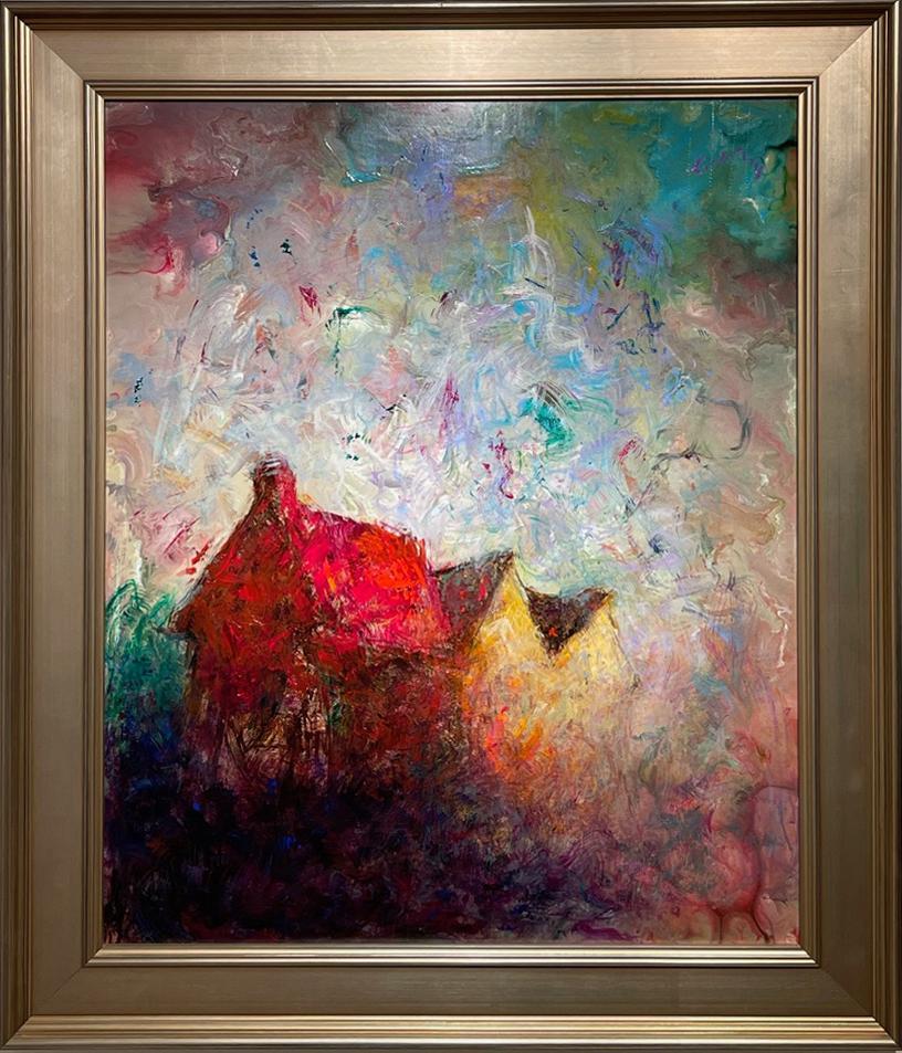 Ode to Spring, Abstract Expressionist Landscape - Painting by Al Lachman 