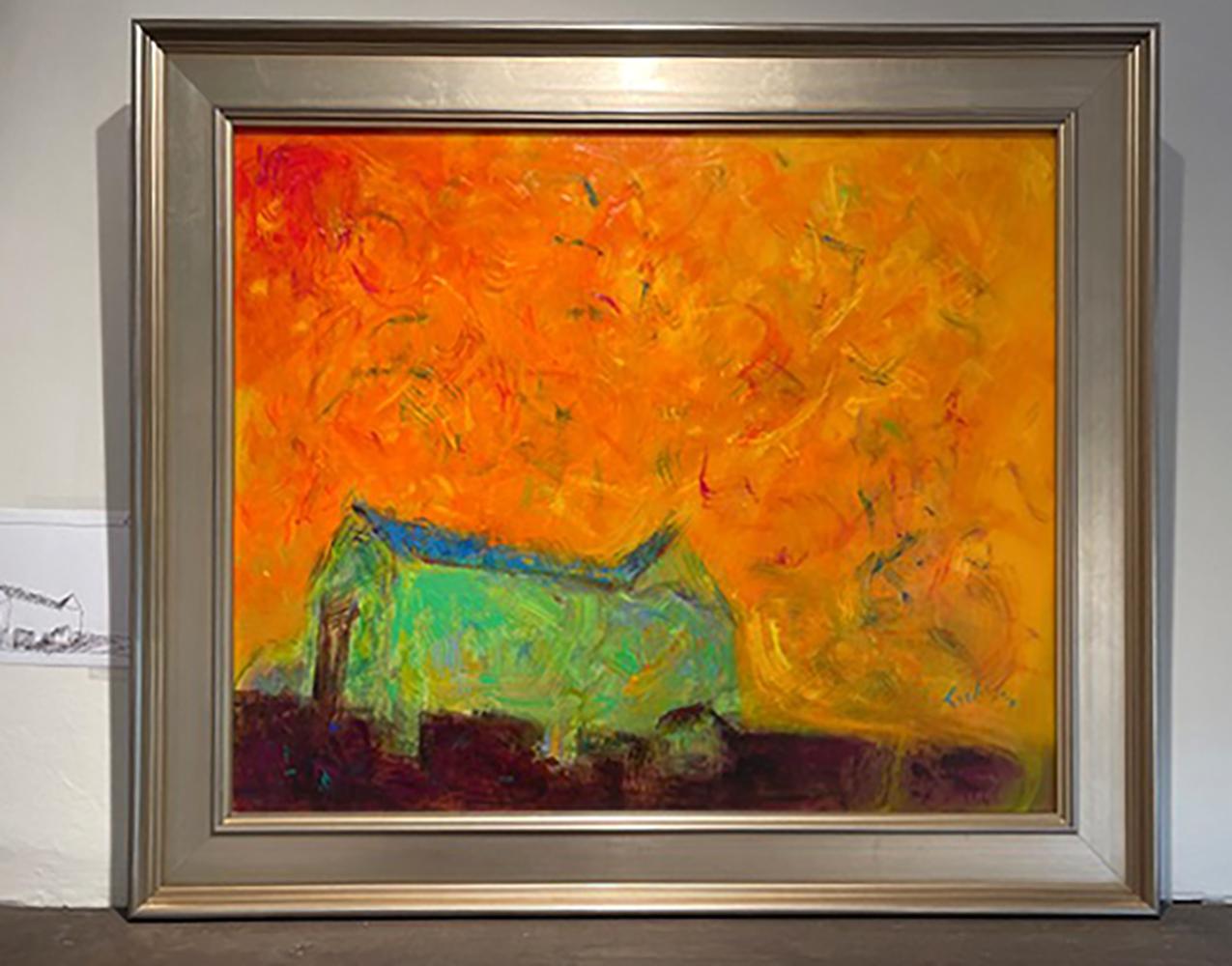 Marmellata di arance, Paesaggio Espressionista Contemporaneo - Painting di Al Lachman 