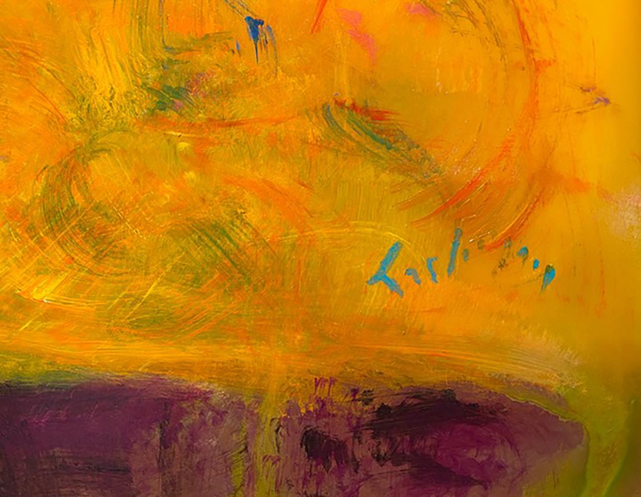Marmellata di arance, Paesaggio Espressionista Contemporaneo - Abstract Painting Arancia di Al Lachman 
