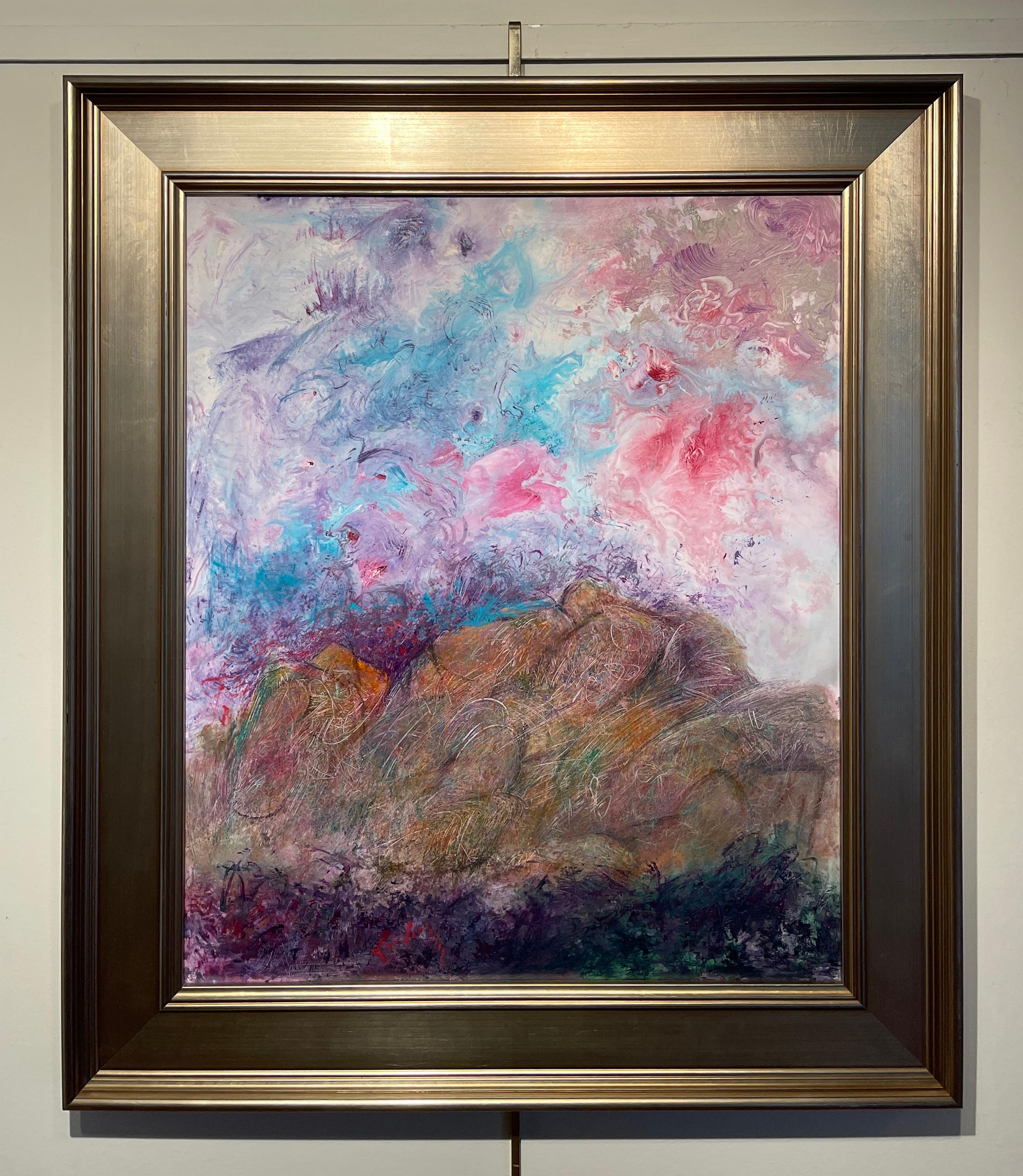 Seek and Shine, Abstract Expressionist Landscape - Painting by Al Lachman 
