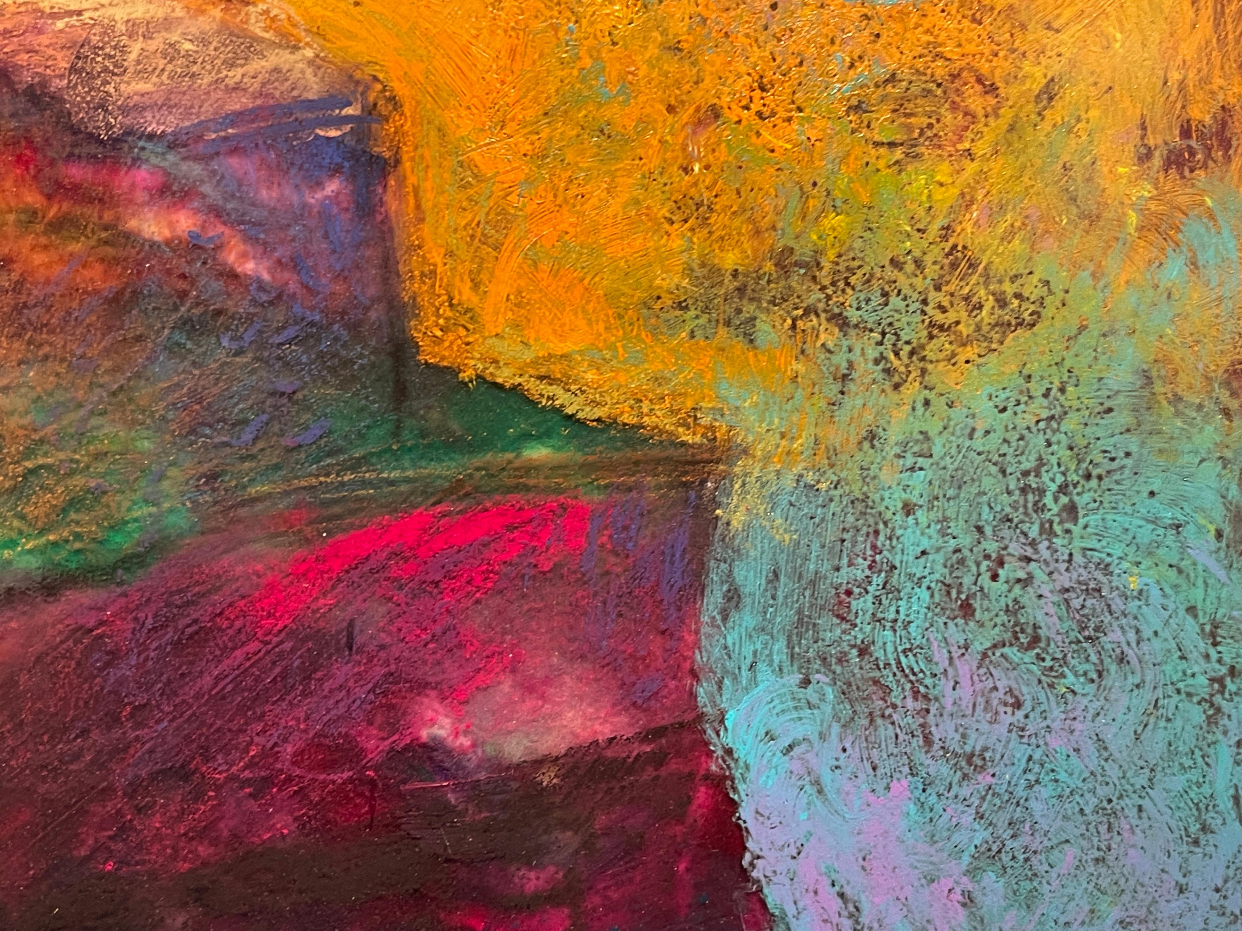 Pioggia di melodia, paesaggio espressionista astratto - Painting Contemporaneo di Al Lachman 