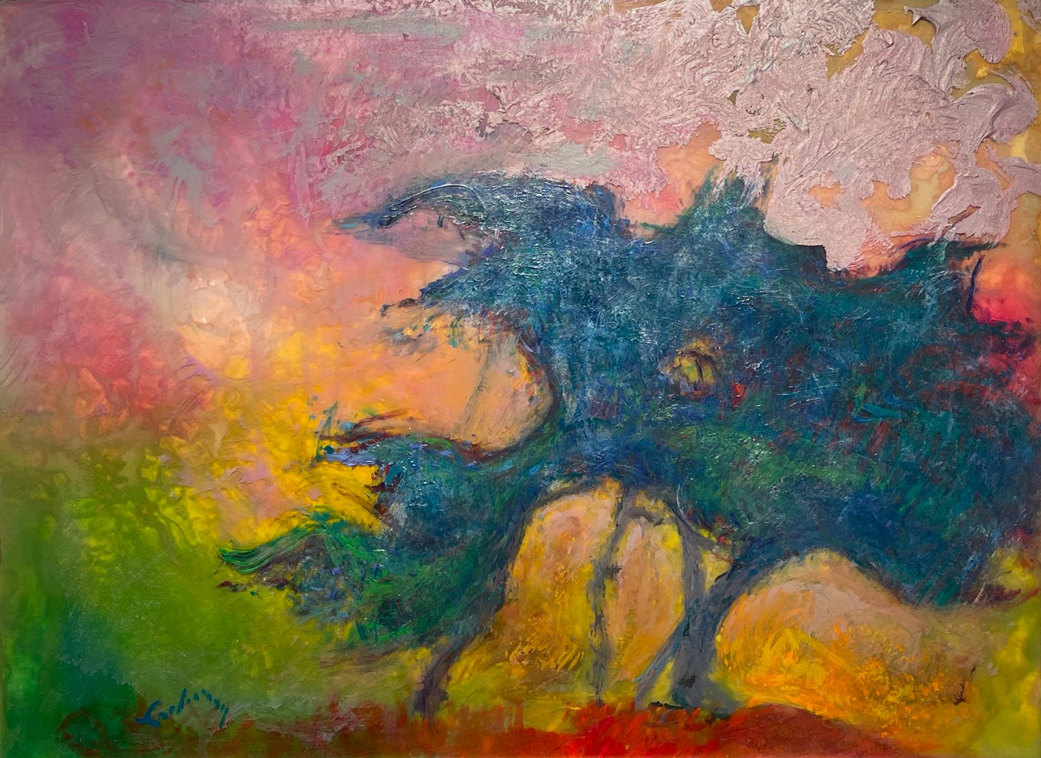 Al Lachman  Abstract Painting - Tree of Life, Contemporary Expressionist Landscape