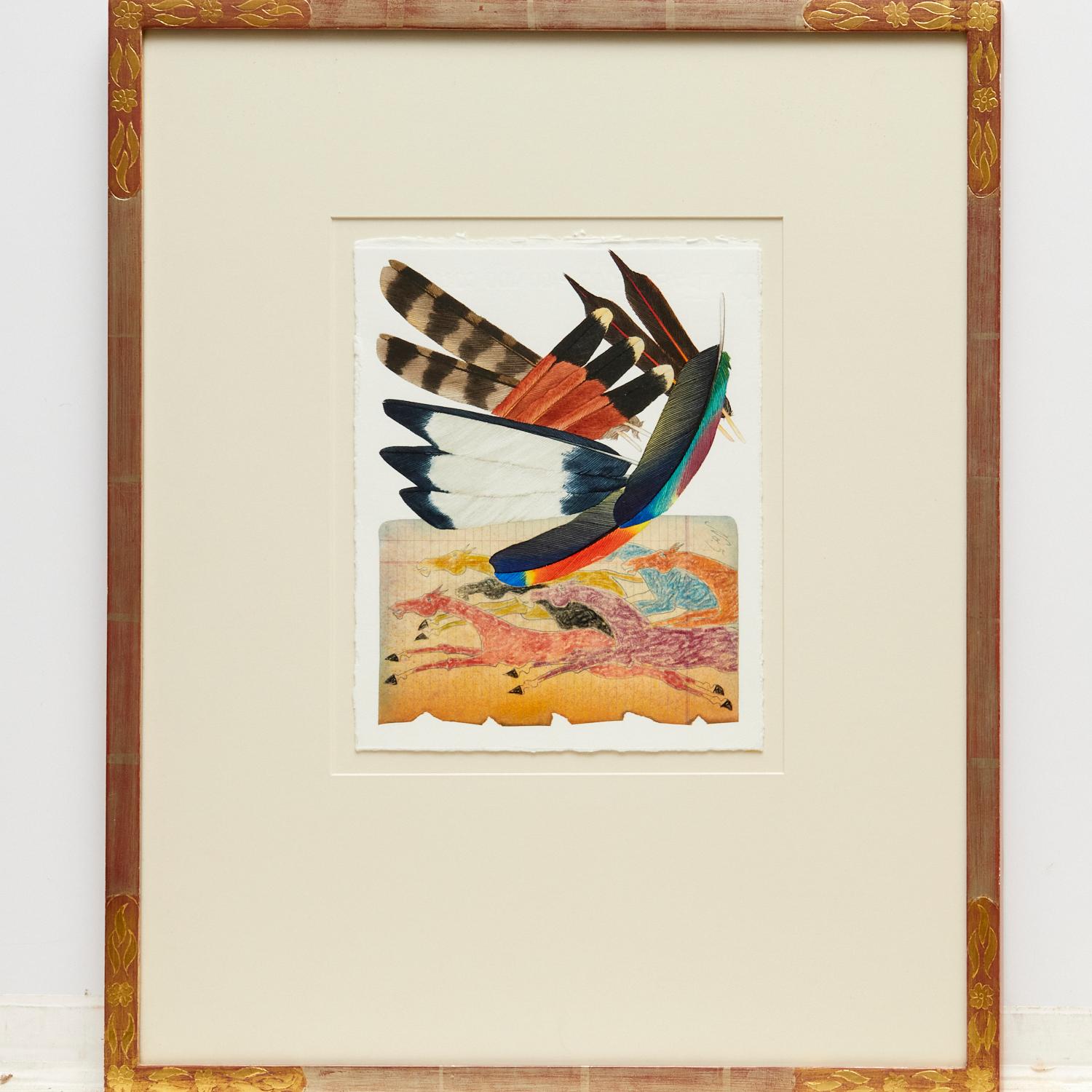 Al Lostetter ‘Untitled (Ledger)’, 2001, Framed Mixed Media Native American Motif For Sale 3