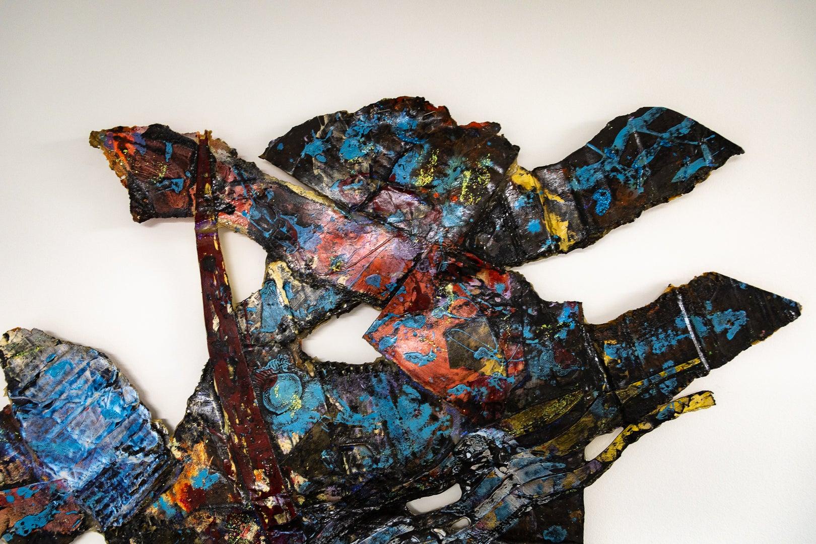„The Banicor“ Mixed Media, African-American, Abstrakt, frei schwebend, farbenfroh – Painting von Al Loving
