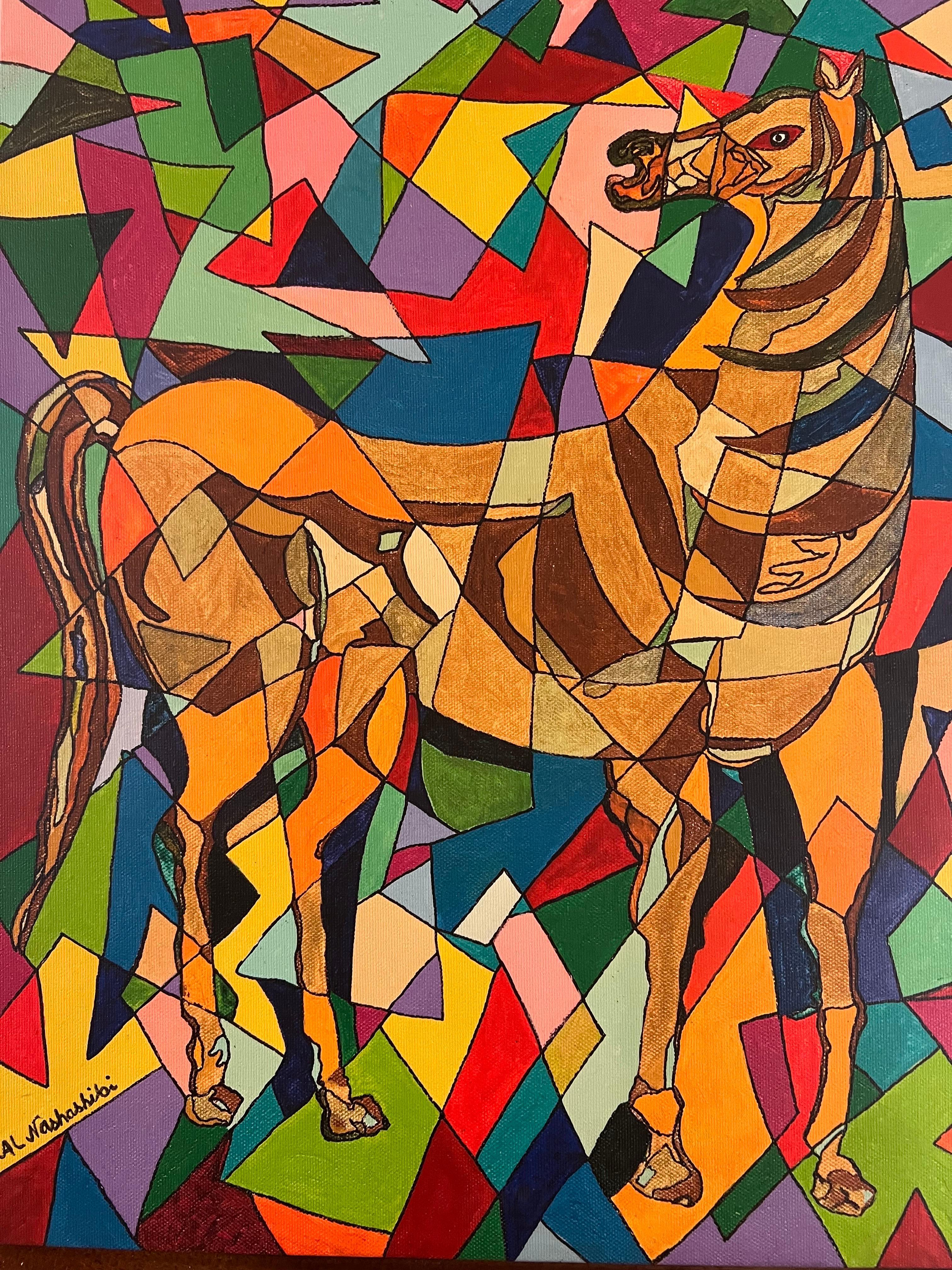 Al Nashashibi Giclee Mehrfarbiges Pferd ungerahmt (amerikanisch) im Angebot
