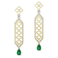 Al Noor Lace Signature Earrings Emerald