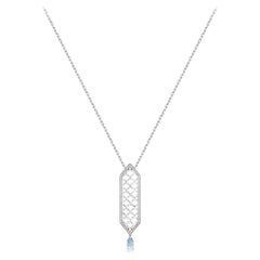 Al Noor Lace Signature Long Pendant Aquamarine