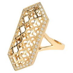 Al Noor Lace Signature Ring in Gold