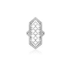 Al Noor Lace Signature Ring in White Gold