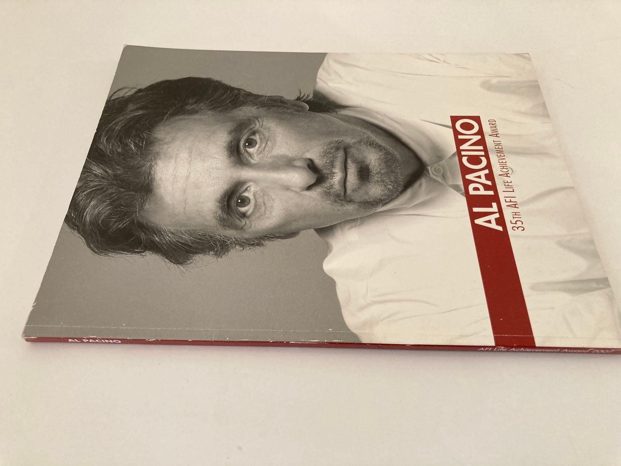 Al Pacino: 35th AFI Life Achievement Award paperback book catalogue including the menu.
