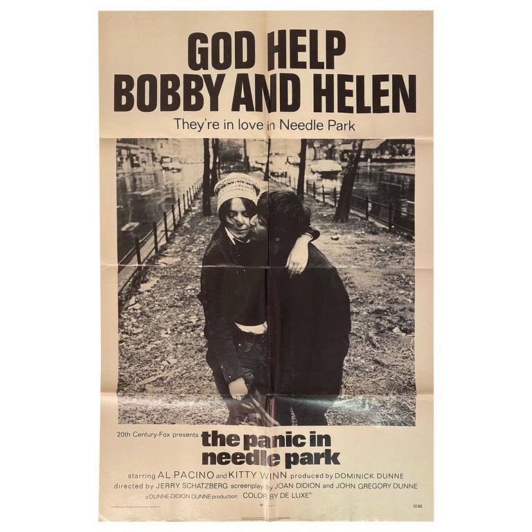 Al Pacino the Panic in Needle Park Movie Theater Lobby Poster at 1stDibs