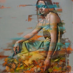 Nada de oro puede permanecer 5, Pintura al óleo, retrato de mujer