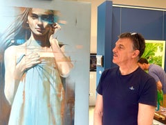 Brisa de verano - Pintura contemporánea de figuras del siglo XXI