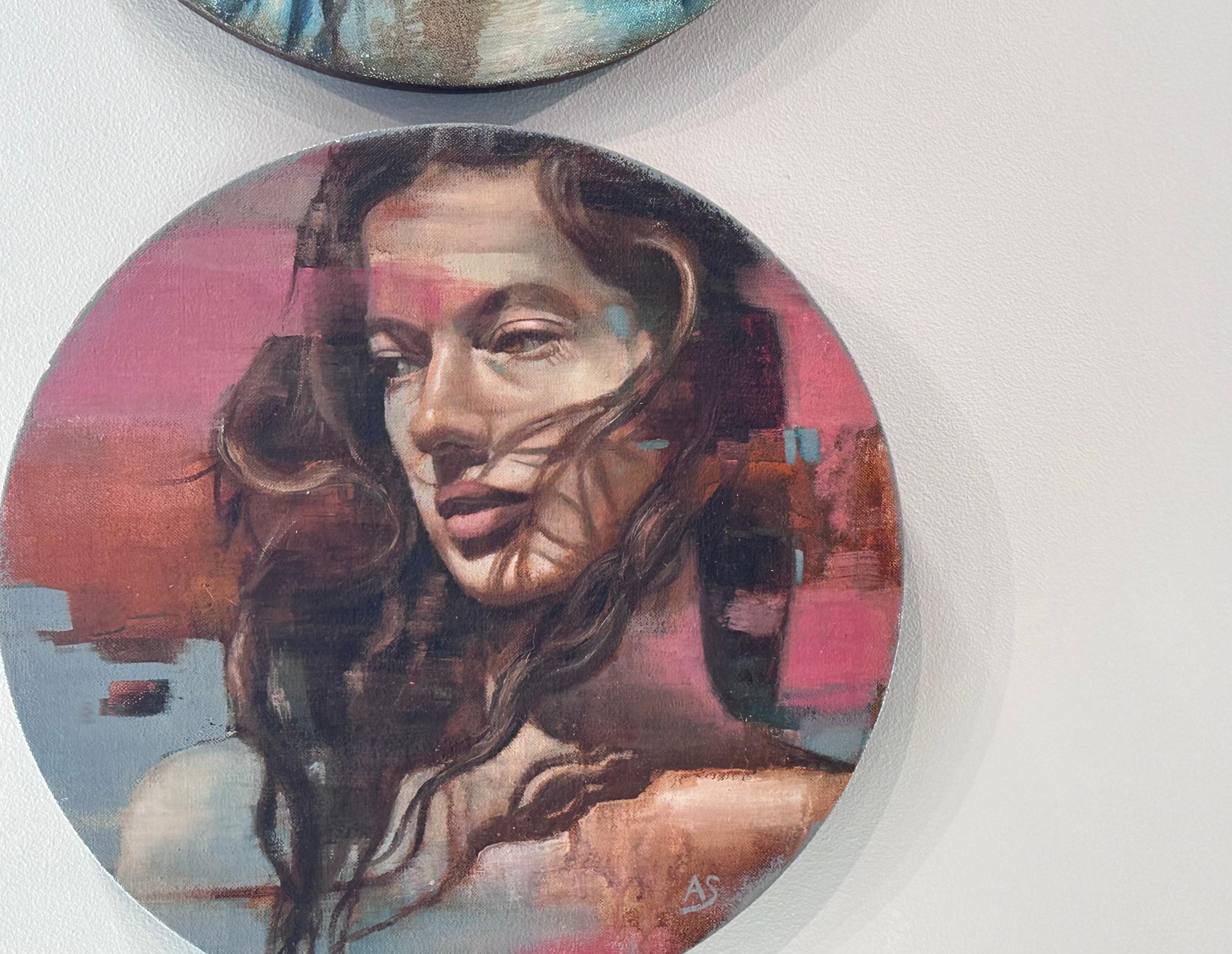 Vivienne IV- 21st Century Contemporary portrait painting of a young woman - Painting by Al Saralis
