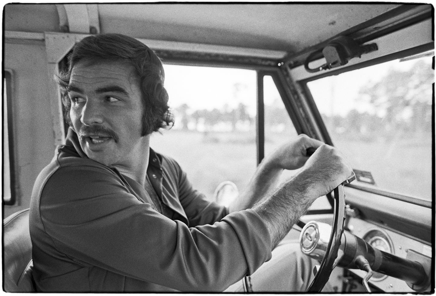 Al Satterwhite Black and White Photograph - Burt Reynolds, at his ranch, Jupiter, Florida, 1972