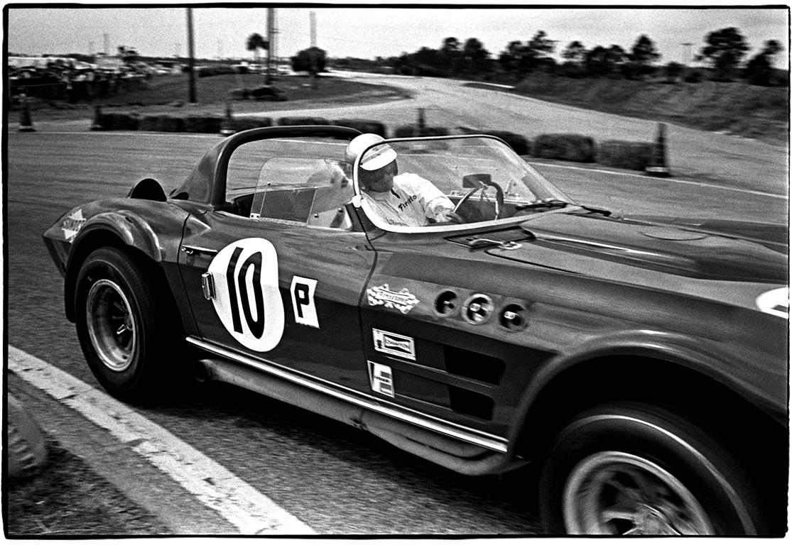 Al Satterwhite Portrait Photograph - Dick Thompson #10 Chevrolet Corvette Grand Sport, Sebring 12-Hour Race