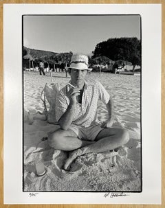 Hunter S. Thompson - Black and White Portrait, Photography, Cigarette, Beach