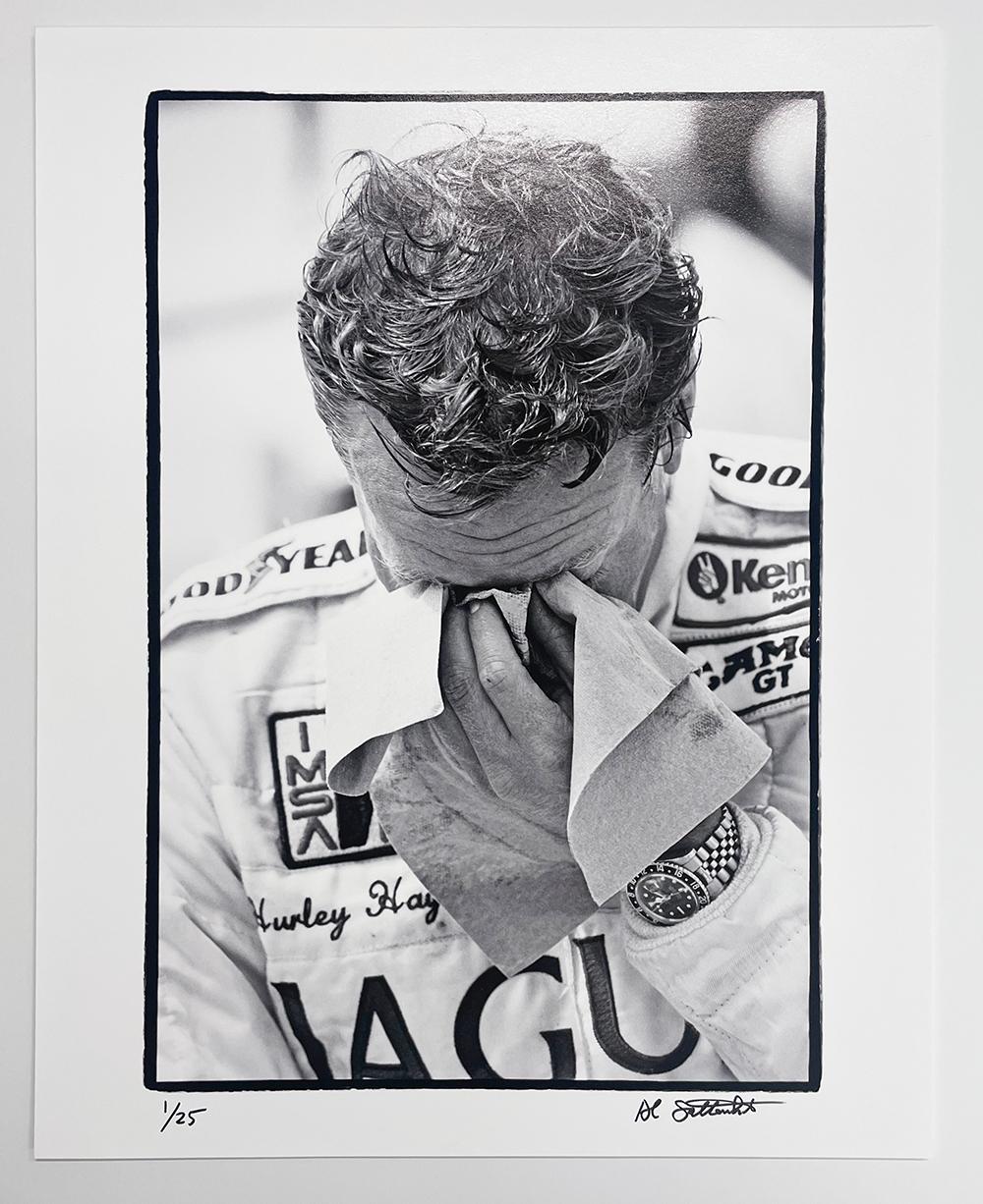 Hurley Haywood/ Sebring di Al Satterwhite, 1985, stampa a pigmenti d'archivio in vendita 1