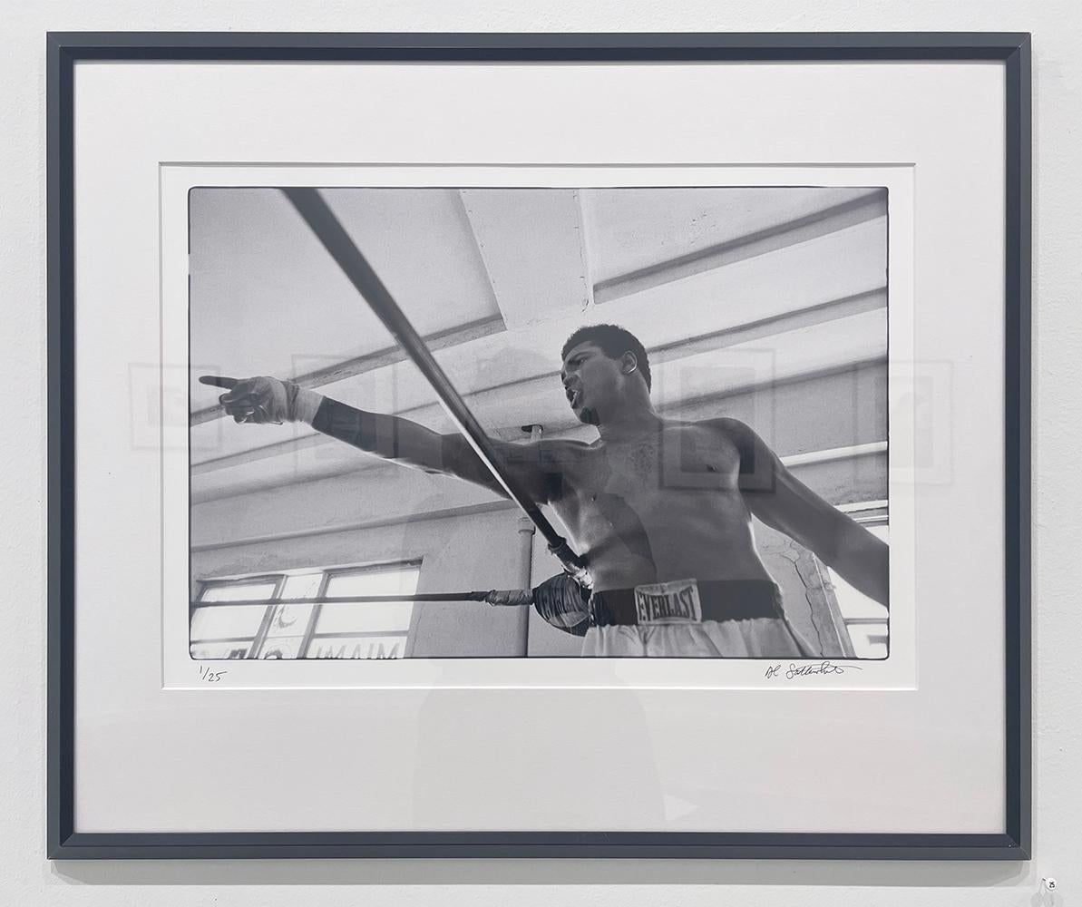 Muhammad Ali (punkt links) – Schwarz-Weiß-Porträt, Sport, Sportler, Boxer – Photograph von Al Satterwhite