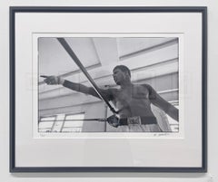 Muhammad Ali (Point Left) - Black and White Portrait, Sports, Athlete, Boxing