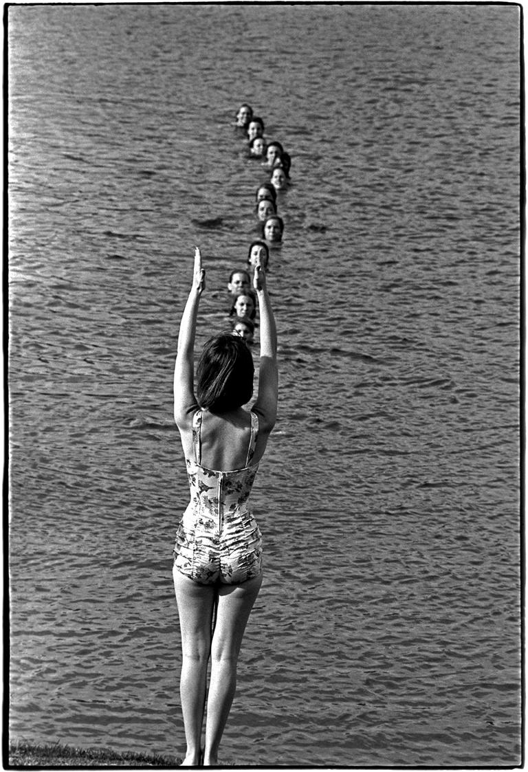 Cours de natation, Columbia, MO - Photographie en noir et blanc, Sports, Eau, Nageurs