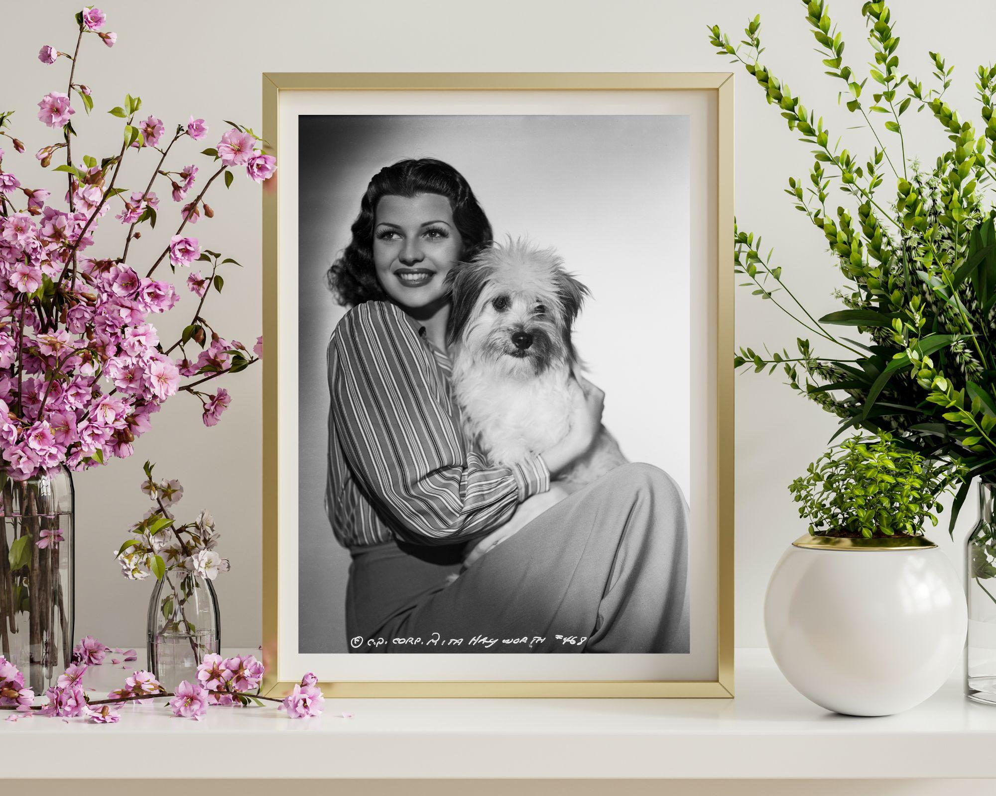 Rita Hayworth Posed with Dog - Photograph by AL Schafer