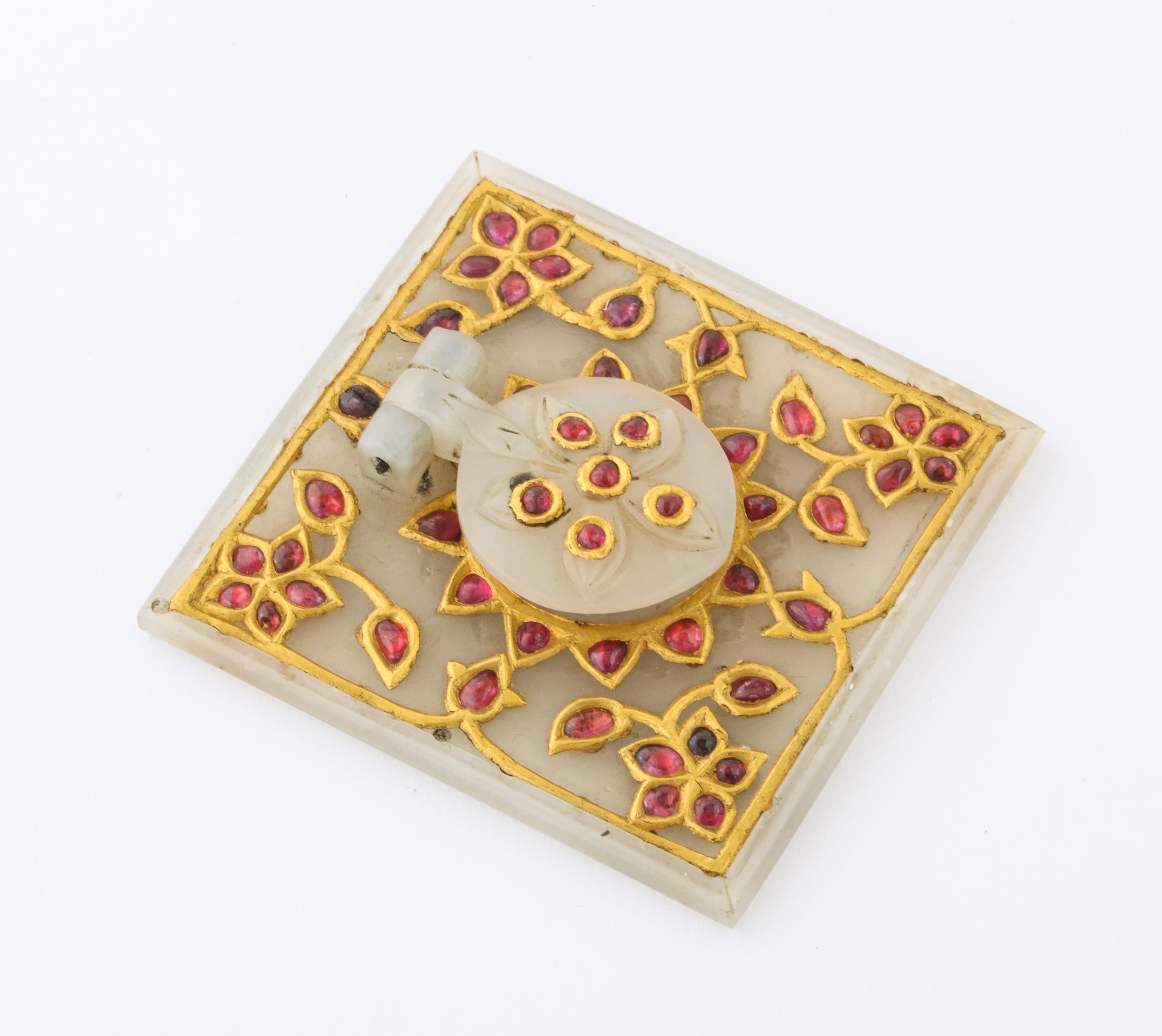Al Thani Collection, a Mughal Indian Square White Jade Inkwell Cover, circa 1800 For Sale 3