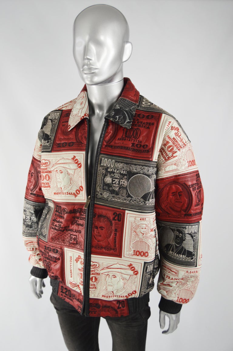 Al Wissam Heavily Embroidered Mens Oversized Leather Jacket For Sale At 1stdibs