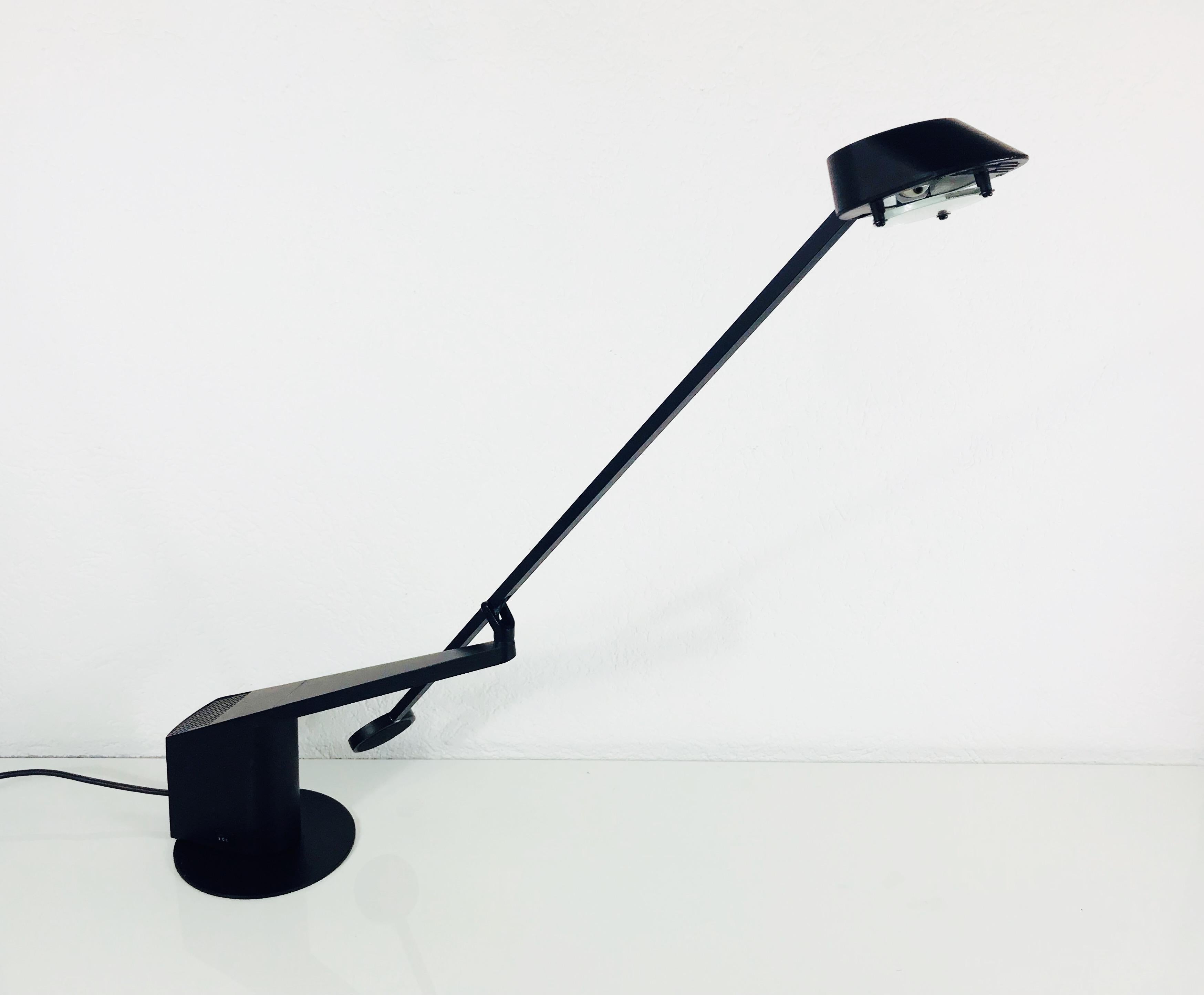 Italian ALA Adjustable Black Table Lamp from Rodolfo Bonetto for Guzzini, 1983