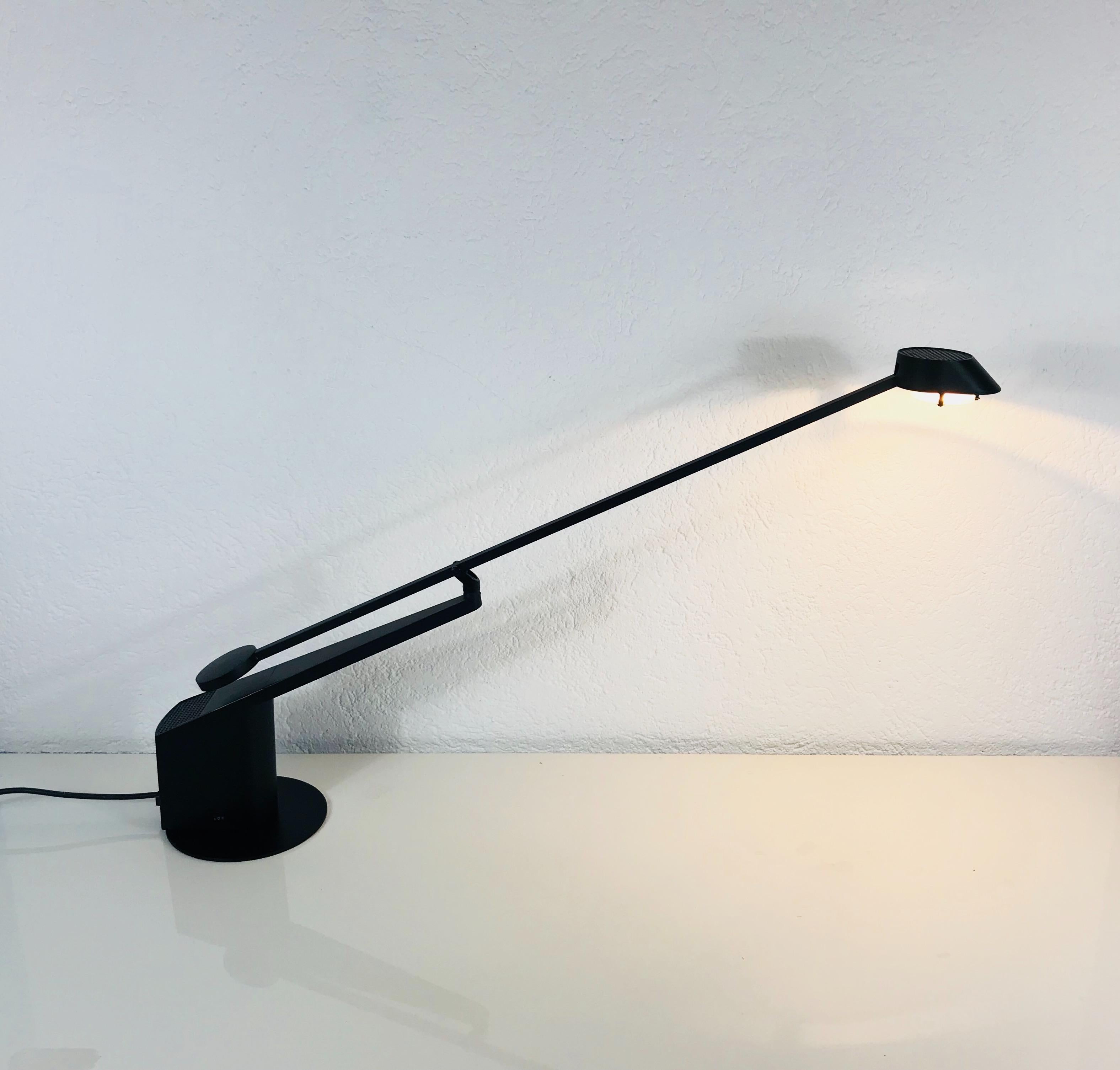 Aluminum ALA Adjustable Black Table Lamp from Rodolfo Bonetto for Guzzini, 1983