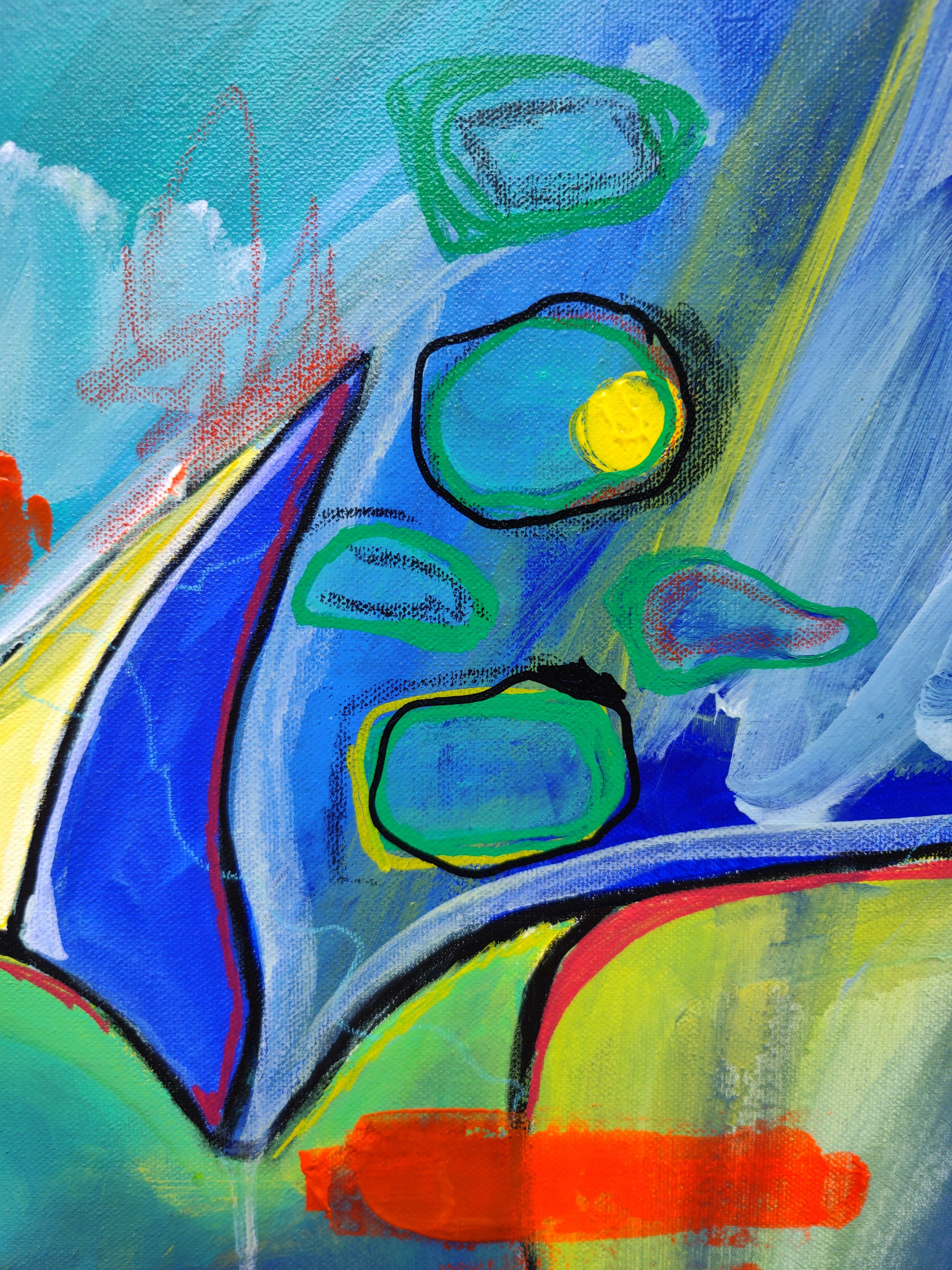 abstract painting of fish