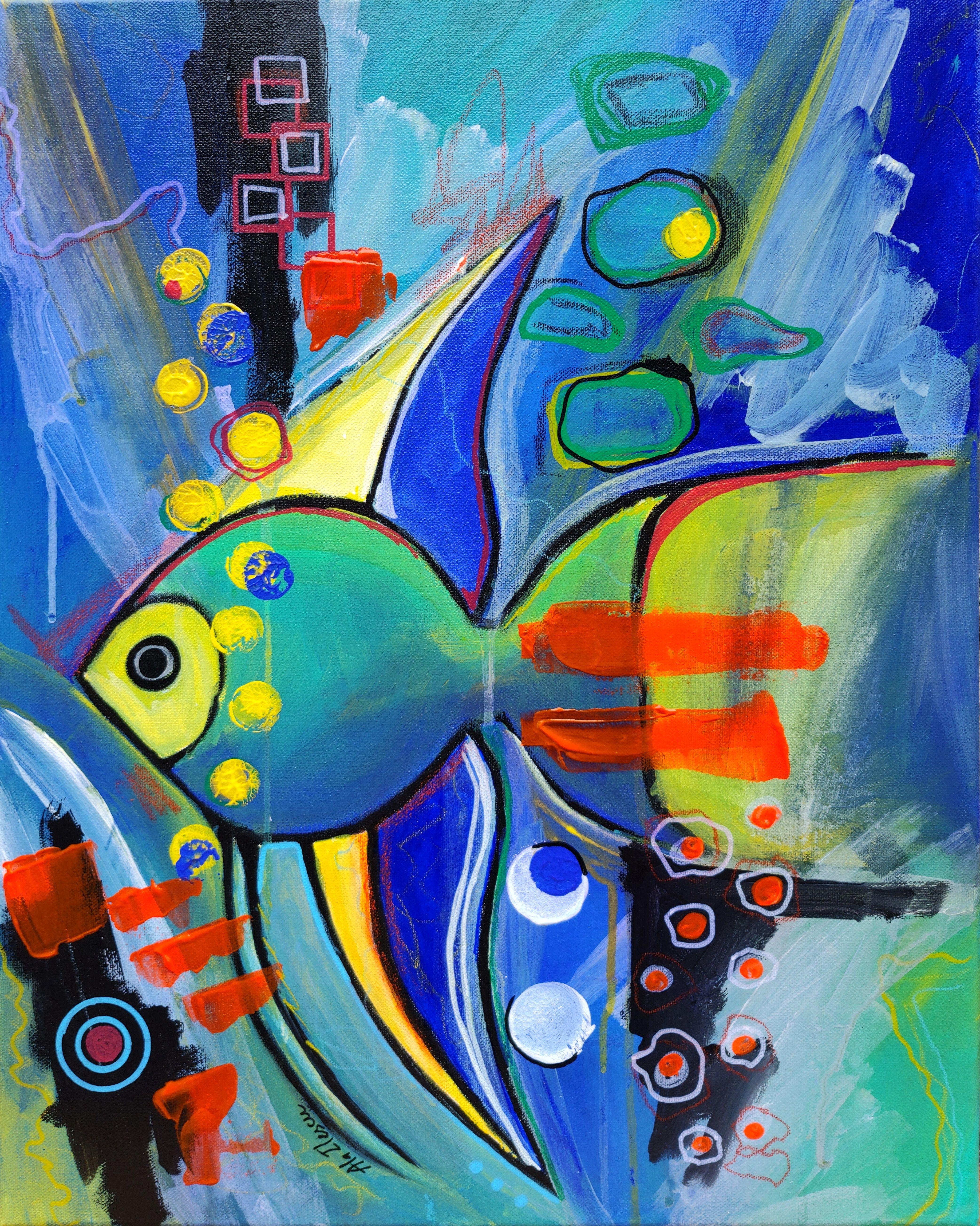 acrylic fish painting