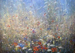 Mañana Pradera Pintura acrílica sobre lienzo Naturaleza Flores En Stock