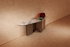 Long Wing Metal and marble console table