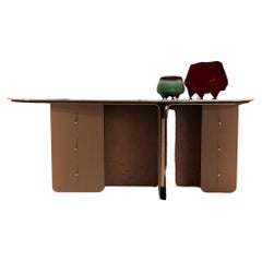 Long Wing Metal and marble console table