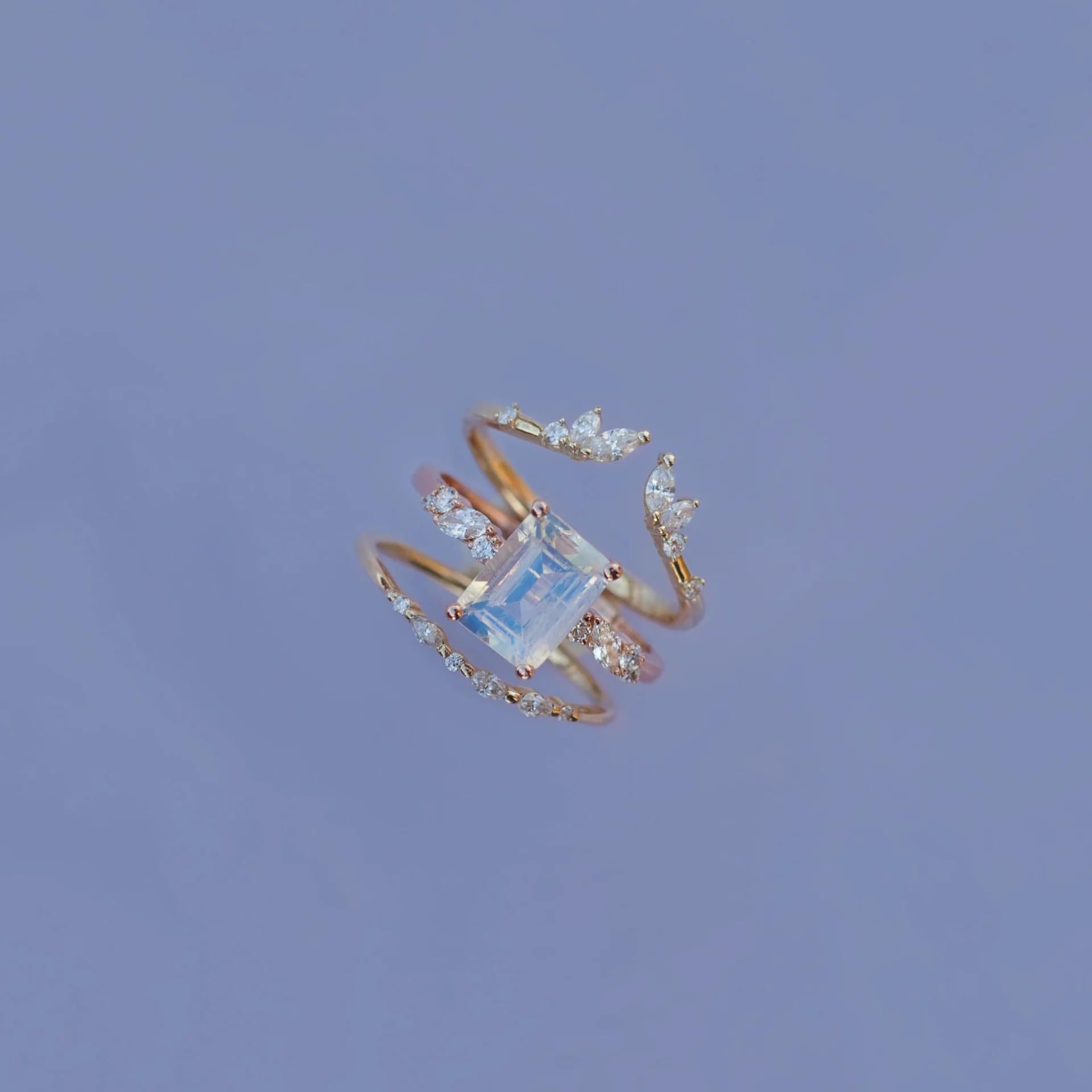 Ala Moonstone Engagement Ring In 14k Rose Gold By Anastassia Sel Jewelry View 3