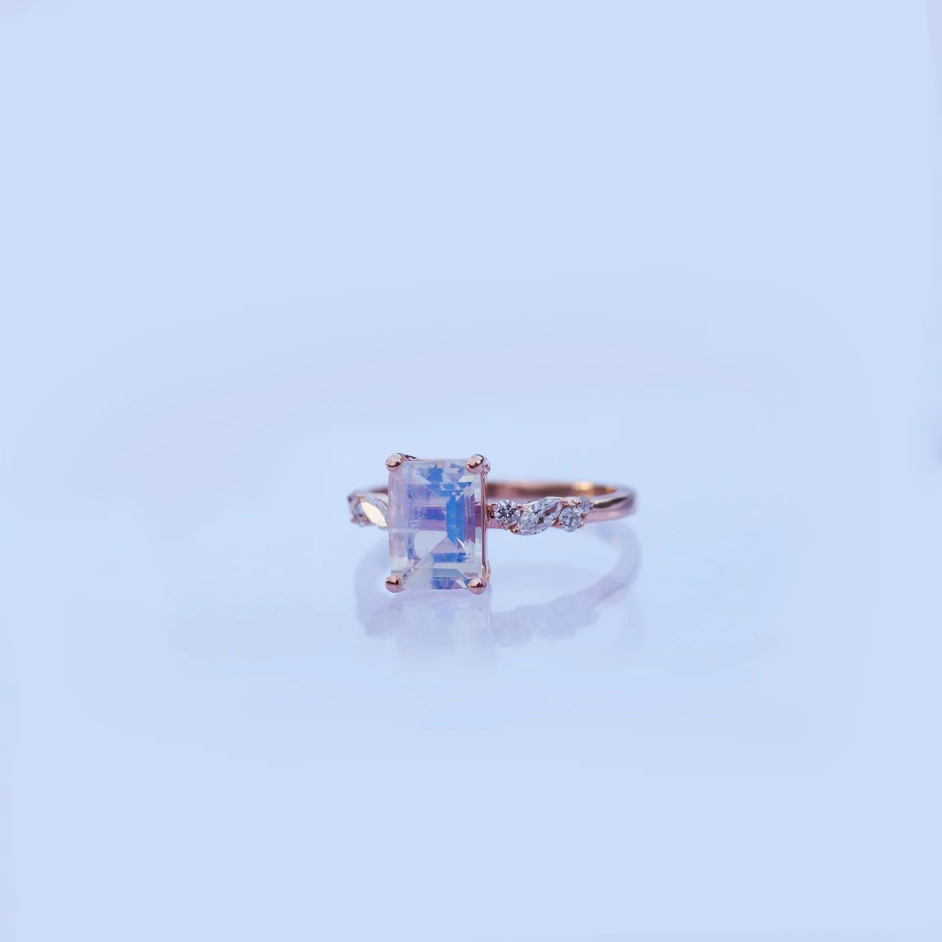 Ala Moonstone Engagement Ring In 14k Rose Gold By Anastassia Sel Jewelry View 4