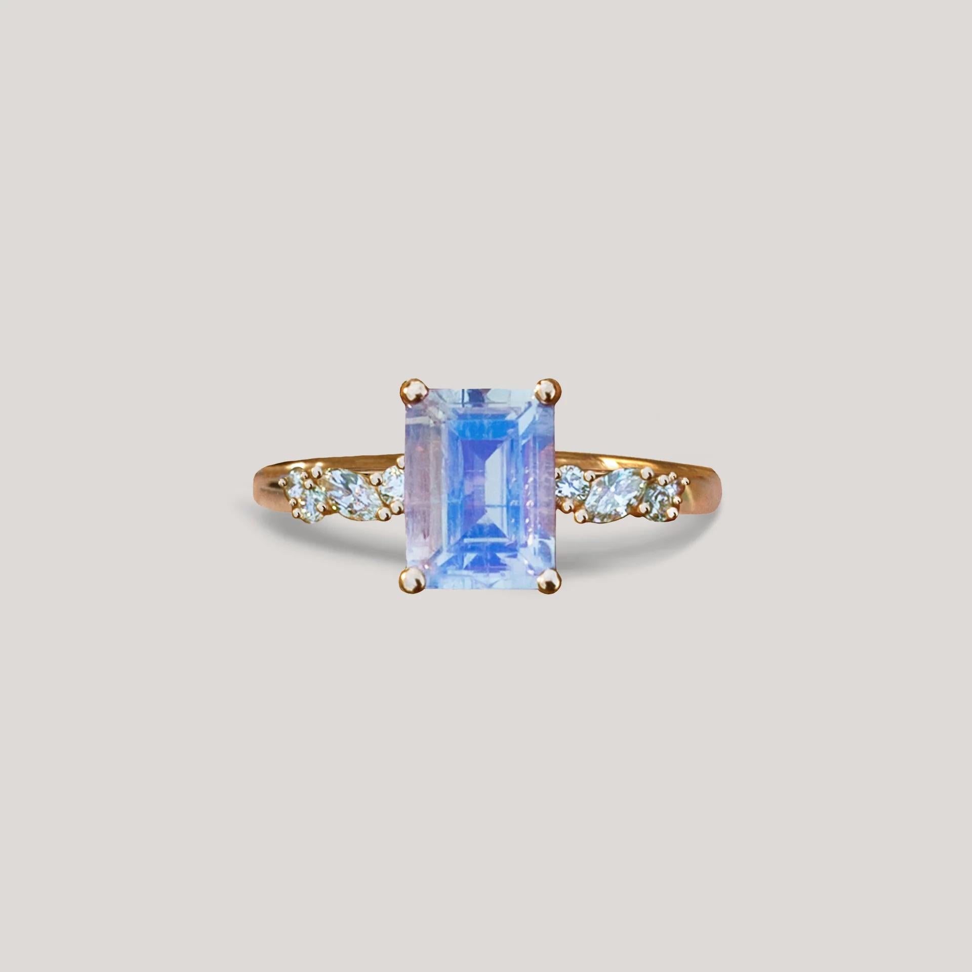 Ala Moonstone Engagement Ring In 14k Rose Gold By Anastassia Sel Jewelry View 5