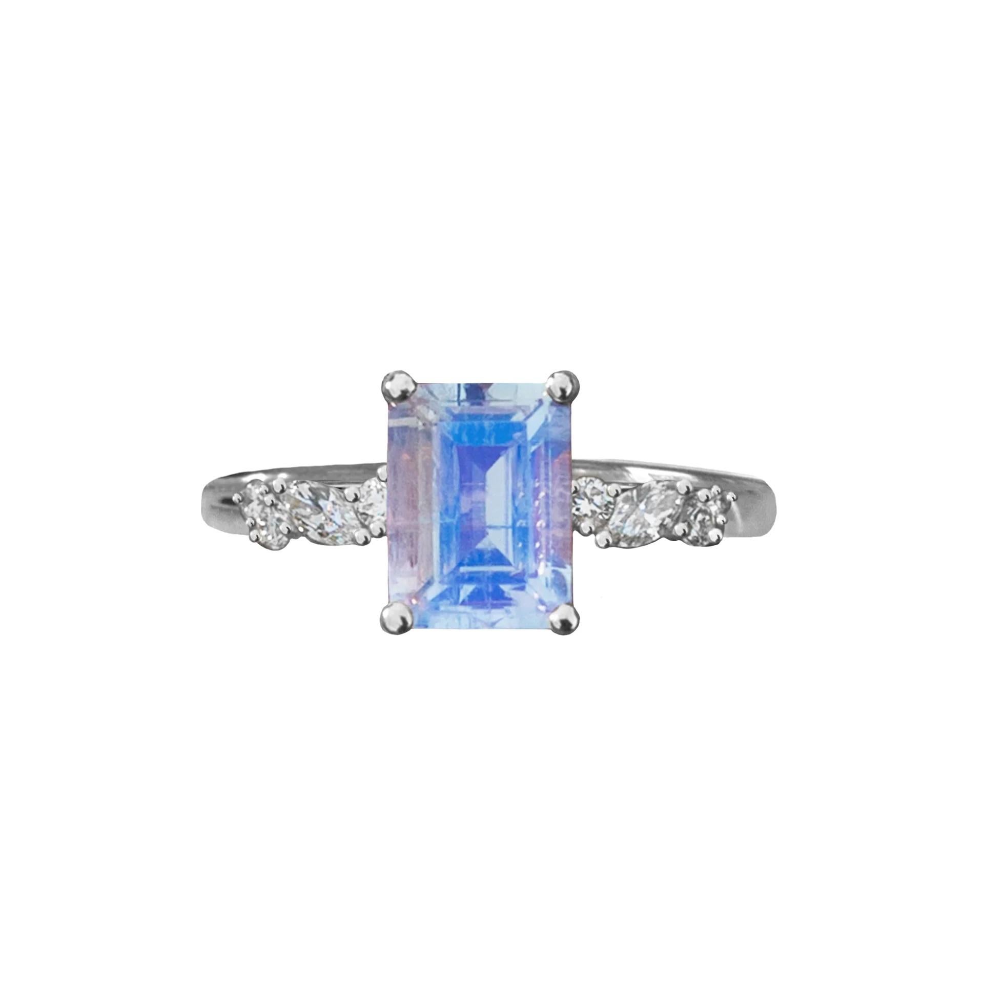 Ala Moonstone Engagement Ring In 14k Rose Gold By Anastassia Sel Jewelry View 6
