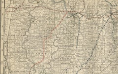 Alabama Antique Map 1888 – The Heart of Dixie, Railroads & Towns