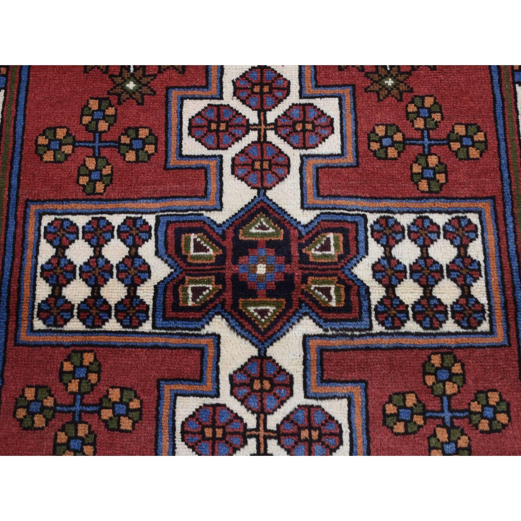 Mid-20th Century Alabama Crimson Red Vintage Bohemian Persian Hamadan Pure Wool Hand Knotted Rug For Sale