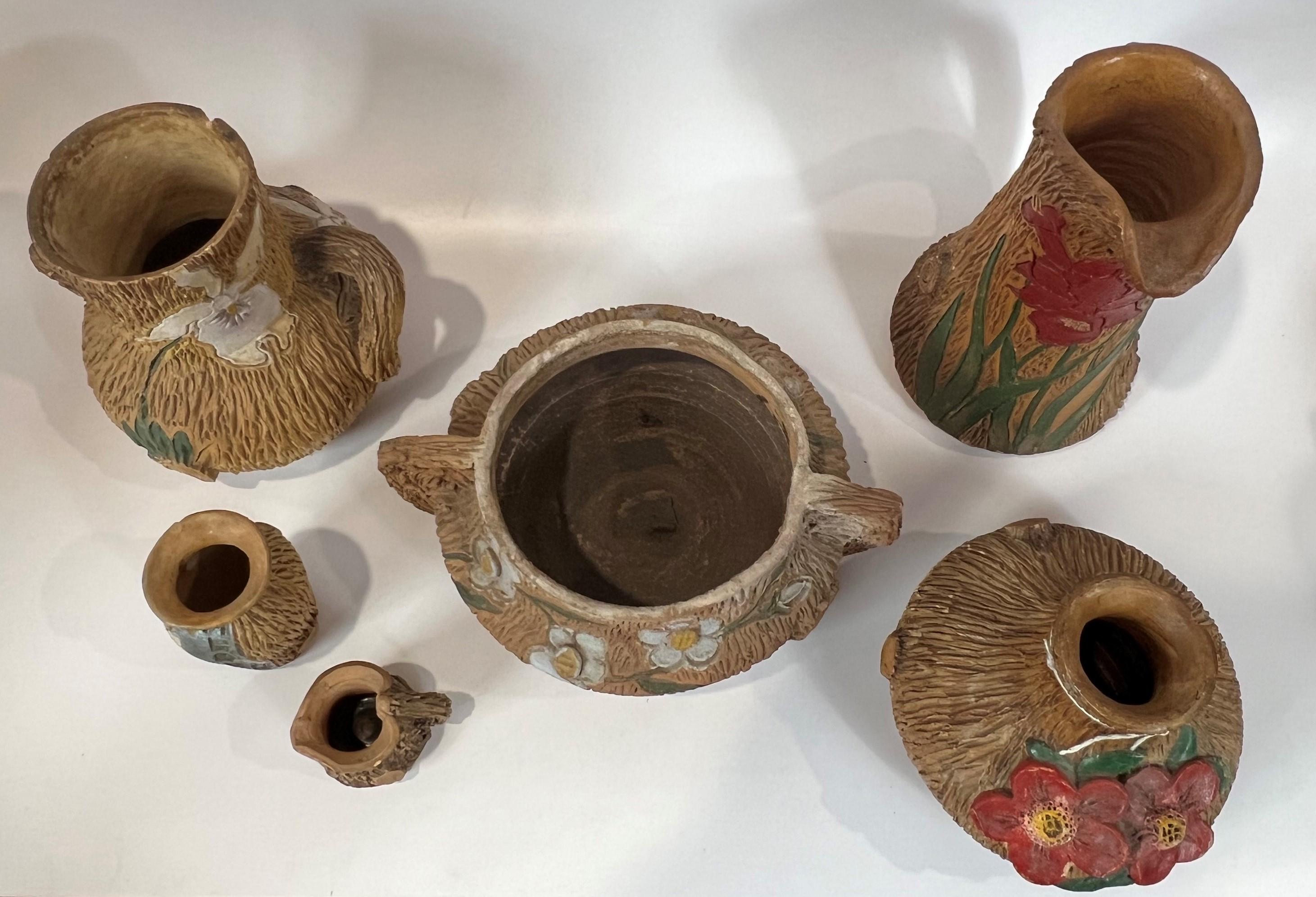 American Alabama Folk Art Pottery grouping Montgomery area pre-WW2 anonymous craftsman For Sale