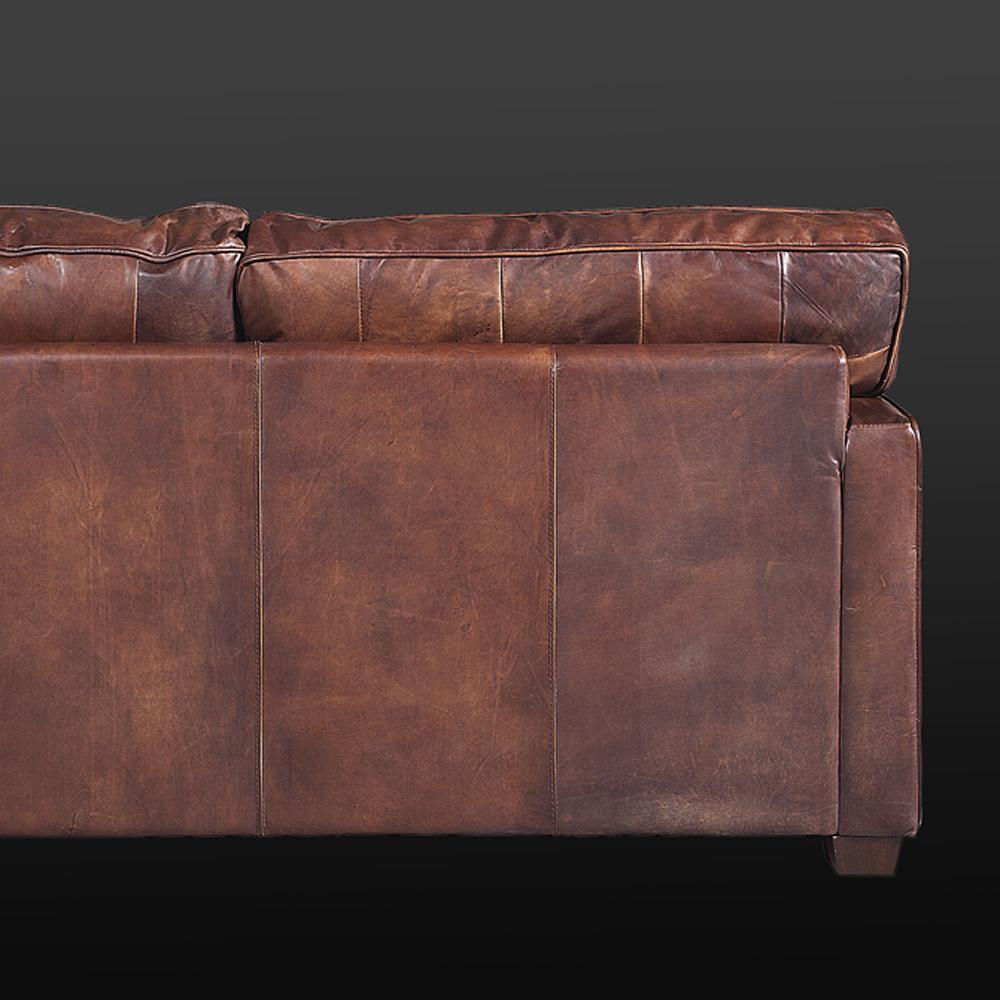 Brass Alabama Sofa 2-Seat with Genuine Leather For Sale