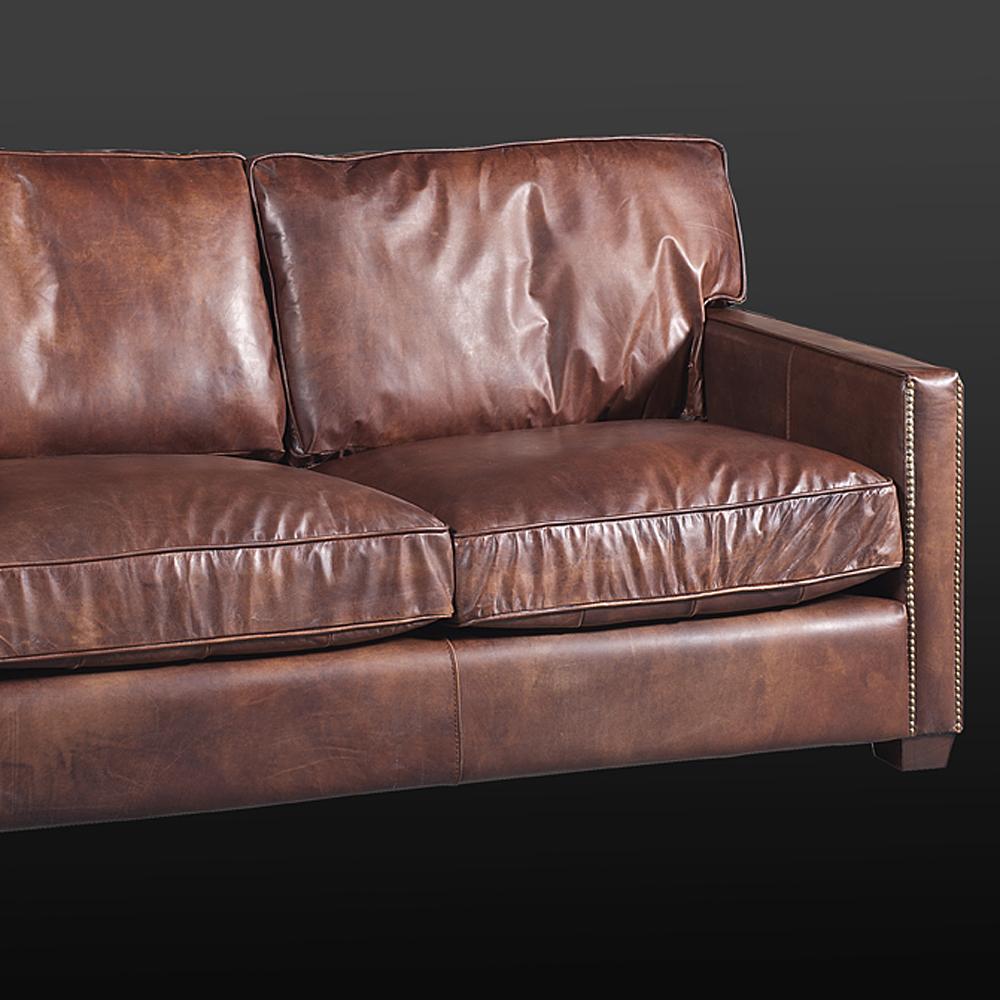 Indonesian Alabama Sofa 2-Seat with Genuine Leather For Sale