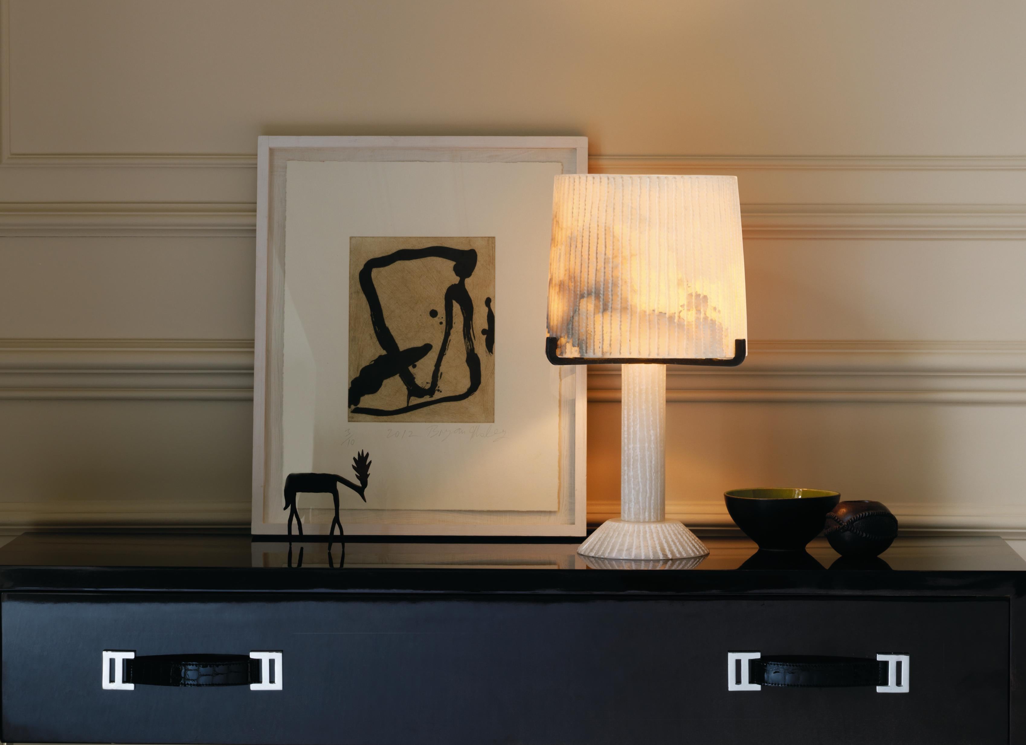 British Alabaster Acropolis Table Lamp by CTO Lighting For Sale