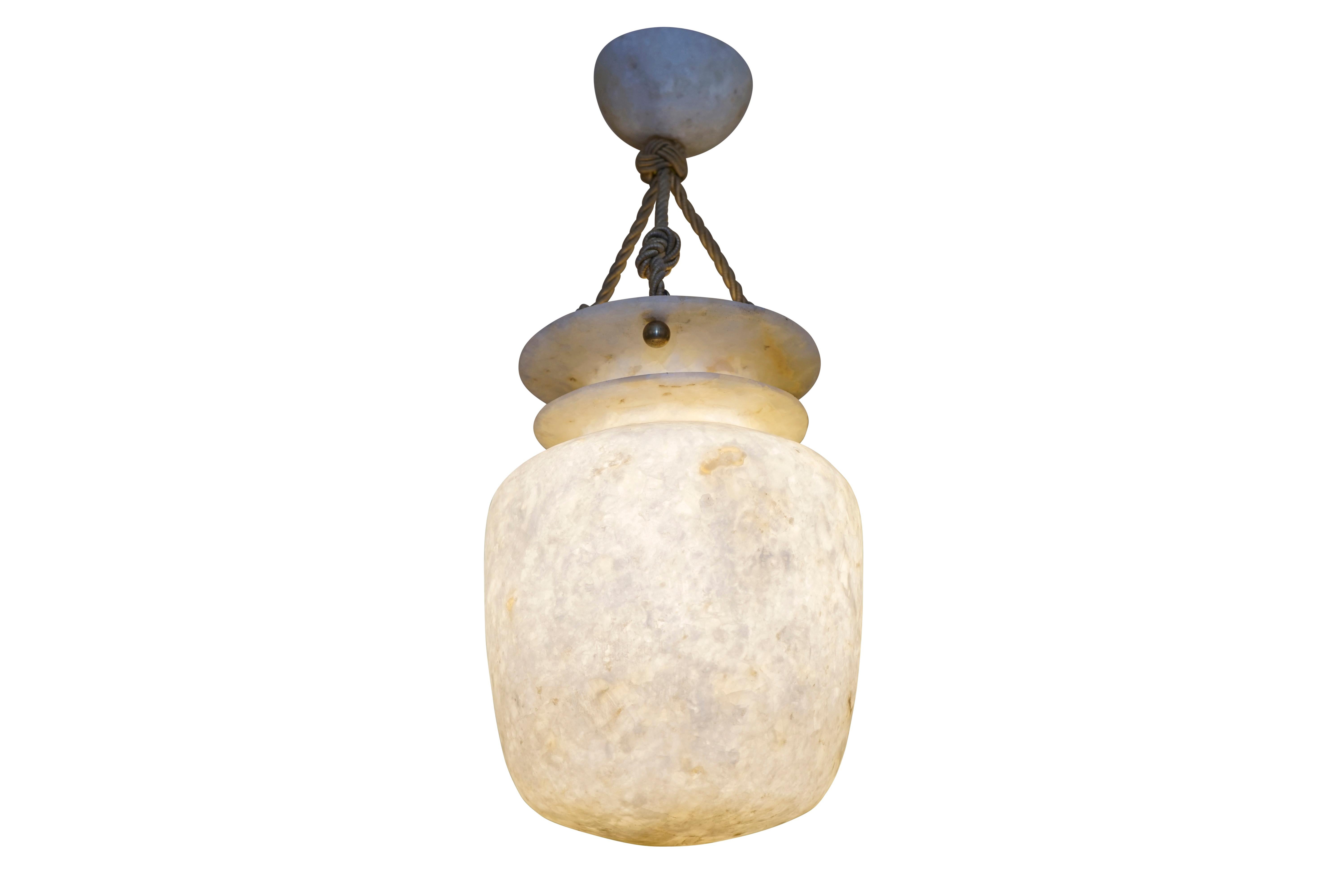 Jugendstil Alabaster Amphora Pendant Light Fixture