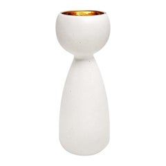 Alabaster and 22-Karat Gold Glaze Ceramic Chalice #5 by Sandi Fellman