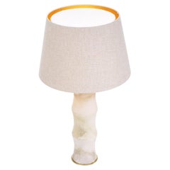 Alabaster and Brass Large Table Lamp